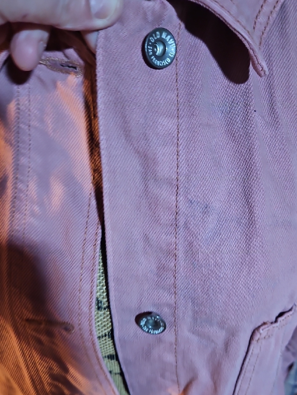 Old Navy Pink Denim Jacket Women Size 2x - Picture 4 of 5